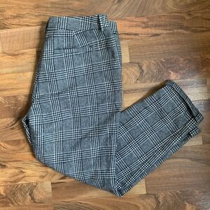 Wool Blend Plaid Trousers